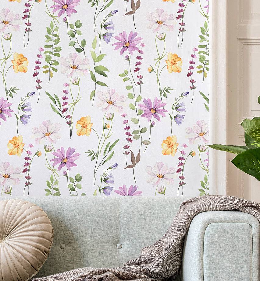 Coreopsis Wildflowers Removable Floral Wallpaper | Walltrendz